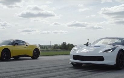 Corvette Grand Sport Takes on Lotus Evora 400 in Friendly Track Battle