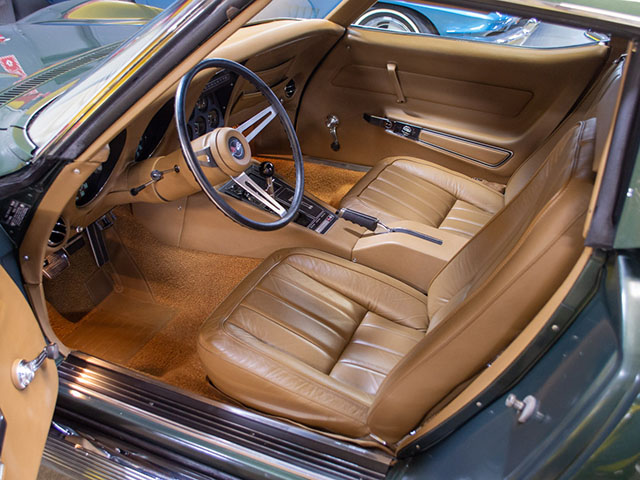 1969 green corvette l71 coupe interior