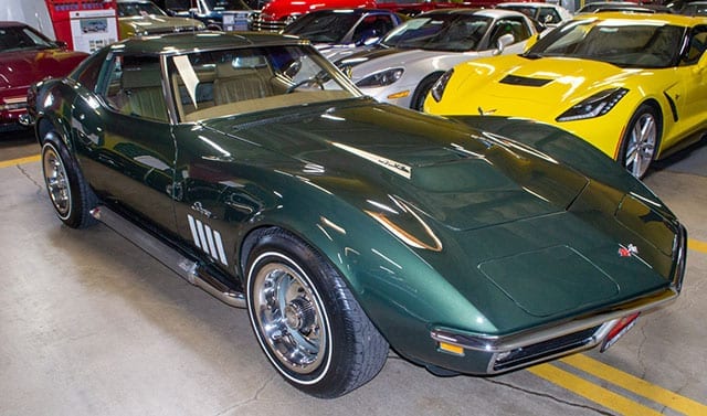 1969 green corvette l71 coupe exterior