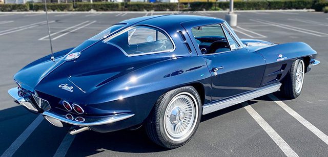 1963 blue corvette split window coupe 1